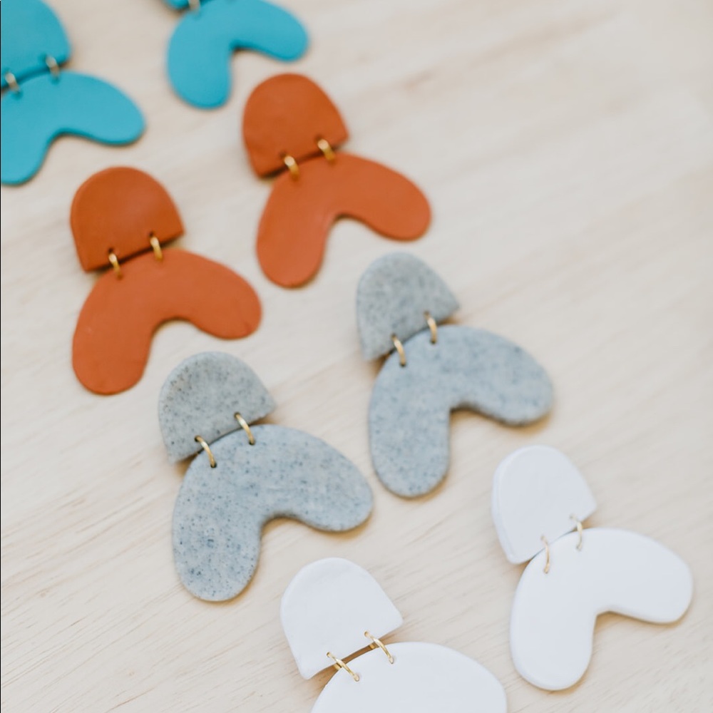 handmade polymer clay statement earrings